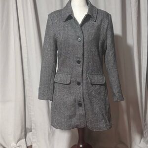 Y2K, Herringbone, Issac Mizrahi For Target Women's‎ Wool Coat, Size Large